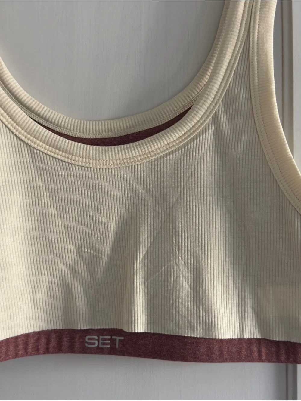SET Active Rose Metallic Sports Bra with White Overlay